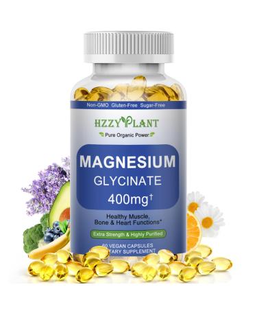 Magnesium Glycinate Softgels High Absorption Magnesium Glycinate 400mg Supplement for Muscle Heart Sleep & Bone Support Bisglycinate Softgel Capsules Supplement Vegan Non-GMO 2 Month Supply