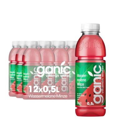 ganic Watermelon Mint - flavoured water vitamin water - isotonic - low calorie vegan - 100% recycled PET (12 x 500 ml)