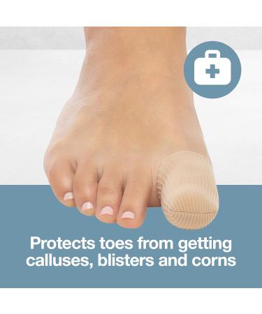 ZenToes Large Toe Caps with Gel Lining - 5 Pack Fabric Sleeves to Prevent Corns, Calluses, and Blisters Between Toes - Buy Online on GoSupps.com