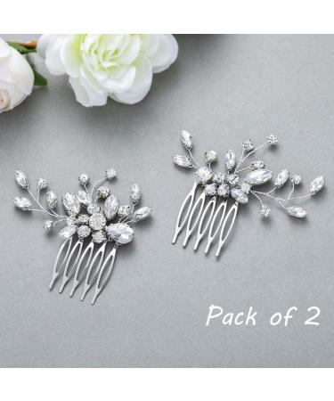 Unicra Silver Bride Wedding Hair Comb | Rhinestone Bridal Headpiece for Women and Girls - Buy Online on GoSupps.com