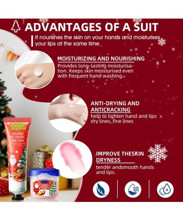  WEILAOK Set of 4 mini Christmas hand creams - 4 lip balms - Cream for very dry hands - Gifts for women - Moisturizing - Non-greasy - Absorbs quickly - Buy Online on GoSupps.com