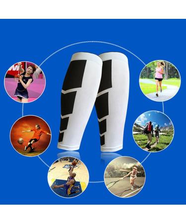 Gemx Calf Compression Sleeve - 1 Pair, Footless Shin Splint Support for Running, Cycling & Hiking - XL (Calf Power) White - Buy Online on GoSupps.com
