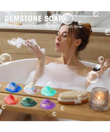 Buy Loopeer 12 Pieces Gemstone Soap - Organic Fragrance Soap Bars for Bath & Body | Perfect Gift for Men & Women Birthday & Christmas - Buy Online on GoSupps.com