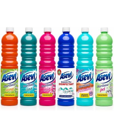 Asevi Floor Cleaner Bundle - Concentrated Spanish Cleaning Products - Pack of 6 x 1L