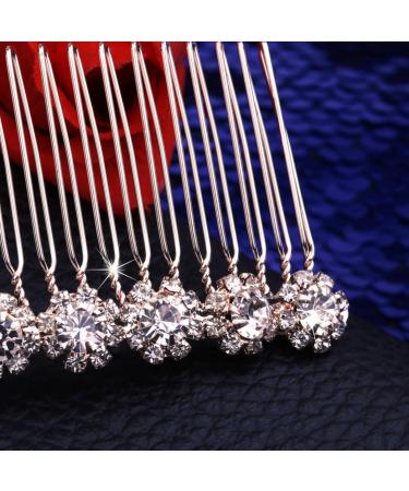 8-Flower Hairpin Combs Crystal Rhinestone Bridal Hair Pins Hair Clips Women Wedding Headpiece for Bride Bridesmaids - Buy Online on GoSupps.com