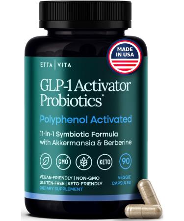 GLP-1 Support Supplement - Natural Weight Loss & Appetite Control for Men and Women with Akkermansia Berberine Inulin EGCG Green Tea Resveratrol Hops - Supports Digestion Cravings Regularity