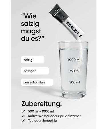 REALIST Electrolytes without sugar - electrolyte powder with 1390 mg electrolytes - potassium and magnesium for electrolyte balance - keto neutral and unsweetened - 30 sticks - Buy Online on GoSupps.com