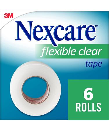 Nexcare Flexible Clear Tape - Stretchy Design, Conforms to Hard to Reach Areas - 6 Count Dispenser Pack (Pack of 3) - Buy Online on GoSupps.com