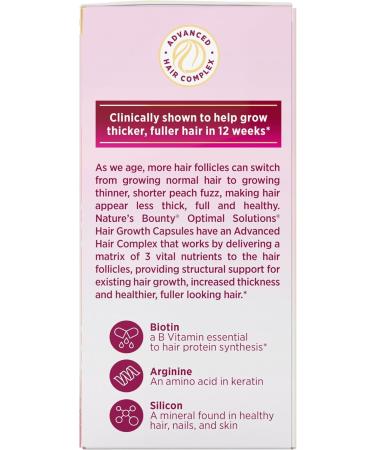 Nature's Bounty Optimal Solutions Hair Growth Supplement Clinically Shown to Support Thicker 30 Capsules - Buy Online on GoSupps.com