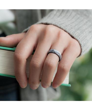 ThunderFit Silicone Wedding Bands for Women - Breathable 2 Layer Multipack | 5.5mm Wide & 1.5mm Thick | Variety Colors (Black-White Marble-Black Light Red) | Sizes 6.5-7 - Buy Online on GoSupps.com