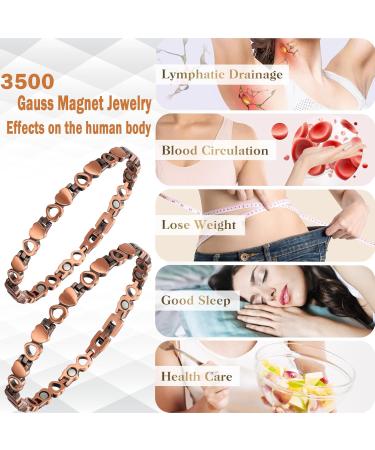 Buy Magnetic Therapy Arthritis Copper Jewelry for Women | 3500 Gauss Relief Bracelet & Foot Chain Fashion Meets Health - Buy Online on GoSupps.com