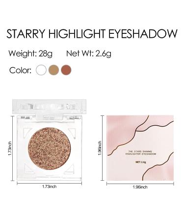 Erinde Shimmer Glitter Eyeshadow Palette - Korean Eye Makeup - Metallic Pigmented Color - Sparkle Silver Champagne Gold - Ultra-Blendable - 03 - Buy Online on GoSupps.com
