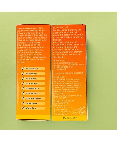 OXW Beauty Castor & Pumpkin Seed Oil Blend - Organic Scalp Stimulator for Hair Growth & Nourishing Facial Treatment - Hexane-Free Cold Pressed - Handcrafted All Natural - Buy Online on GoSupps.com