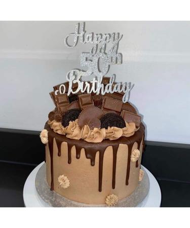 LissieLou Happy 6th Birthday Cake Topper in Pretty Glitter Card Made in the UK - Green - Buy Online on GoSupps.com