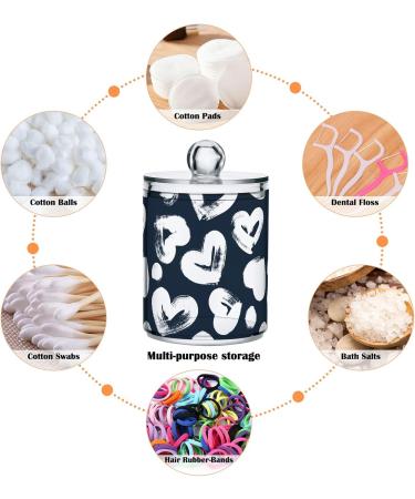 GAIREG Qtip Dispenser with White Hearts on Blue - Stylish Apothecary Jars for Bathroom & Toothbrush - 2 Pack - Buy Online on GoSupps.com