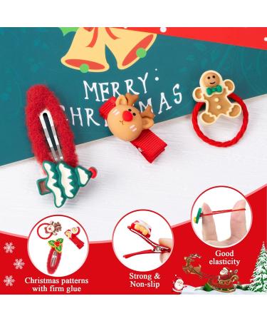 12 Pieces Christmas Girls Hair Accessories Set Hair Clips and Hair Ties Christmas Snap Hair Clips Women Snap Barrette Hairband Girls Hairpin for Children and Adults style 1 - Buy Online on GoSupps.com