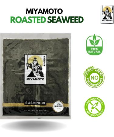 Miyamoto Roasted Seaweed 250g (Pack of 1) | 19x21cm-100 Sheets - Buy Online on GoSupps.com