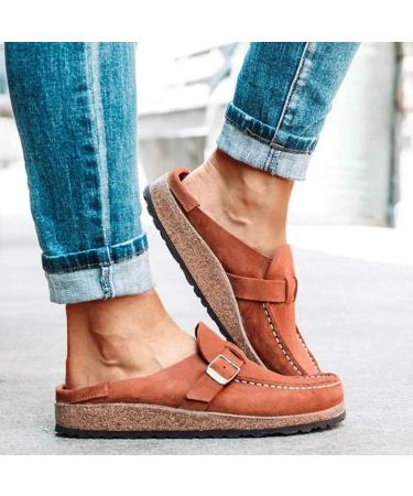 Creev Women Suede Sandals & Loafer Flat Walking Slippers - Closed Toe Summer Shoes for Home & Office - Men's Available - Sizes 36-41 EU - Buy Online on GoSupps.com