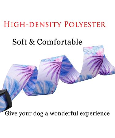 Mihqy Adjustable Dog Collar - Soft & Comfortable Bohemian Design for All Sizes | Monstera Flower Pattern (L: Neck 38-63 cm) - Buy Online on GoSupps.com