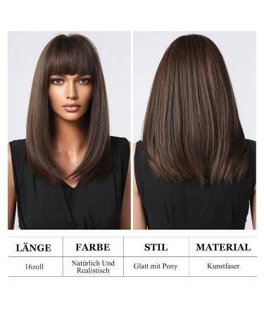 Buy Testar Dark Brown Wigs for Black Women | Medium-Length Bob & Thick Pony - Heat-Resistant Synthetic Hair for Daily Use - Buy Online on GoSupps.com