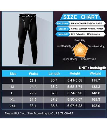 Tesuwel Compression Pants for Men - Cool Dry Basketball Athletic Tights | Gym Running Leggings - 1 or 2 Pack, 33-black, X-Large - Buy Online on GoSupps.com