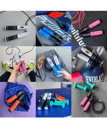Multifun Speed Skipping Rope with Calorie Counter - Adjustable Digital Counting Jump Rope for Fitness & Boxing - Black/White - Buy Online on GoSupps.com