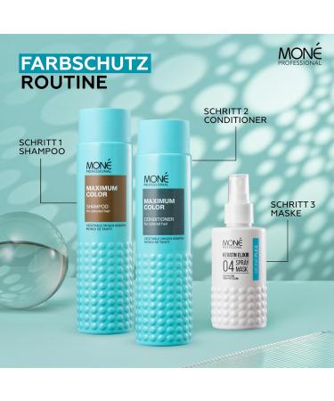  MON MON Professional Care Kit Radiance & Colour Protection: Keratin Spray 10-in-1 (150 ml) + Maximum Color Shampoo (300 ml) - Coloured Dry or Damaged Hair - Hydration & Shine - Buy Online on GoSupps.com