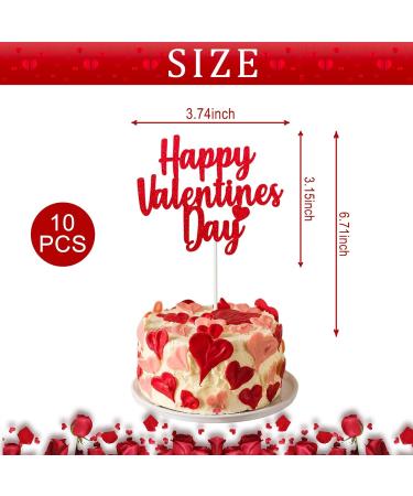 Valentine s Day Cake Toppers 10pcs Red Cupcake Topper Heart Cupcake Pick Food Sticks Happy Valentine s Day Theme Party Cake Decorations Supplies - Buy Online on GoSupps.com