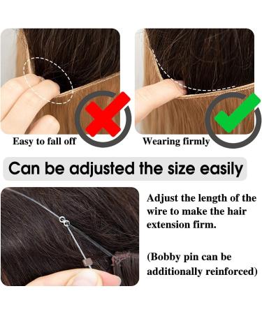 SARLA Hair Extension 18 Inch Curly Wavy Invisible Wire Hairpiece | Natural Blonde Synthetic Hairpieces for Women | Heat Resistant Fiber | Adjustable | Pack of 1 - Buy Online on GoSupps.com