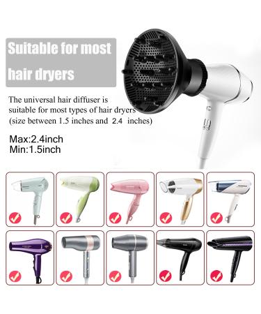 Universal Hair Diffuser for Curly & Wavy Hair + Hair Towel Wrap Set | Adjustable Attachment for Dryer Nozzle (1.5-2.4) - Professional Salon Tool in Black - Buy Online on GoSupps.com