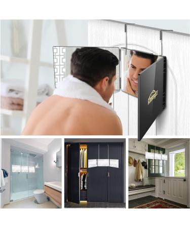 3 Way LED Trifold Mirror for Self Hair Cutting and Styling - Height Adjustable 360 Barber Mirrors for Men and Women - Ideal for Hair Coloring and Braiding - Black - Buy Online on GoSupps.com