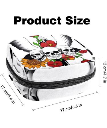 Skull Rose & Sunflowers Wing Bandage Bag - Portable Menstruation Pad & Cup Holder for Girls & Women - Buy Online on GoSupps.com
