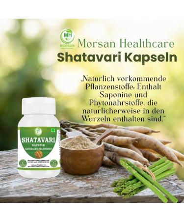  Morsan Healthcare Morsan Healthcare Shatavari (Asparagus racemosus) Capsules | Pack of 60 x 500 mg Vegetarian Capsules | Natural Food - Buy Online on GoSupps.com
