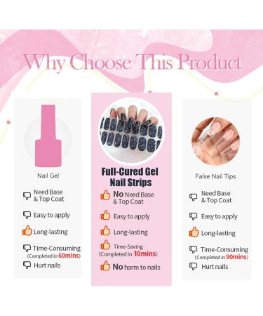 Gel Nail Wraps Gel Nail Stickers 20 Stickers Full-Cured Gel Nail Stickers Upgrade Glitter Gel Nail Strips Last for 15 Days - Adhesive Gel Nail Stickers Nail Art No Need UV/LED Lamp(Shining Shadows) - Buy Online on GoSupps.com
