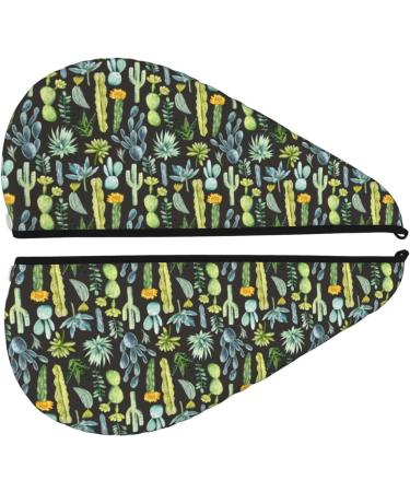 Succulent Microfiber Hair Towel - Soft Super Absorbent Wrap for Women | Quick Dry Coral Velvet Cap for Long Curly & Thick Hair - Buy Online on GoSupps.com