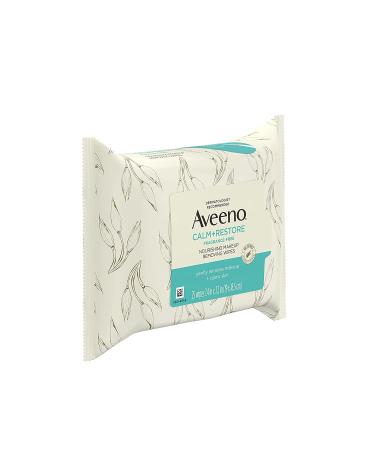 Buy Aveeno Calm + Restore Fragrance-Free Makeup Removing Wipes | 25 Count - Buy Online on GoSupps.com