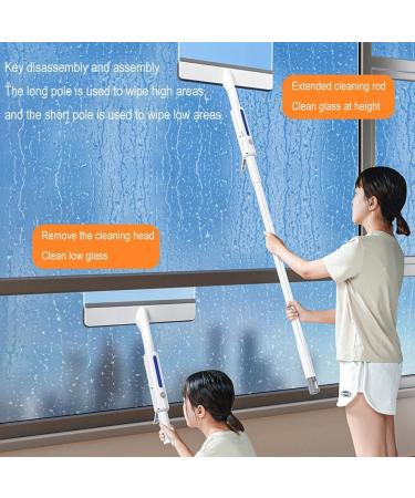 Squeegee For Window Cleaning with Spray and 3 Pads 2024 New Double Sided Spray Retractable Window Glass Cleani Cleaner Spray White 30cm panel - Buy Online on GoSupps.com