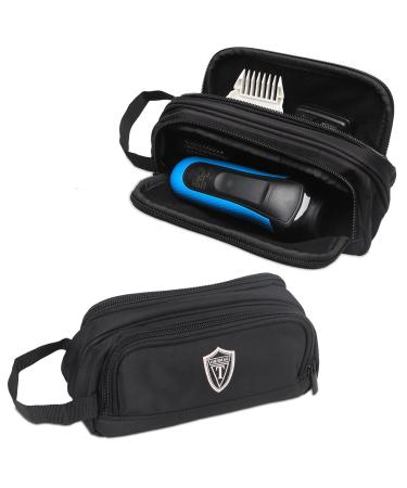 Damero Travel Organizer, Men Grooming Storage Bag with Two Compartments for Electronic Shaver, Hair Clipper, Beard Trimmer and Attachment, Roomy, Lightweight and Portable, Black - Buy Online on GoSupps.com