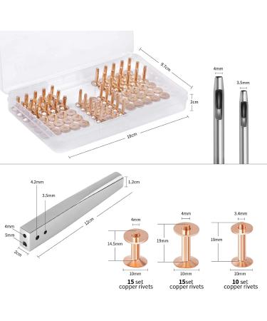 JUNE SunShine 84Pcs Copper Rivets and Burrs Set with Leather Hole Punch Cutter - Leather Working Supplies - Buy Online on GoSupps.com