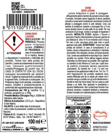 Vape Derm Zero - Lozione Antipuntura Contro Zanzare 100ml - Buy Online on GoSupps.com