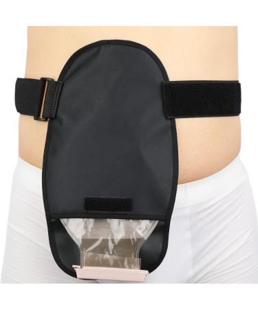 Waterproof Ostomy Bag Cover Belt Adjustable Washable Colostomy Bag Covers Protector Reusable Stoma Urostomy Ileostomy Pouch Supplies Leak-proof Odour Masking Noise Reduction for Patients Women Men Black