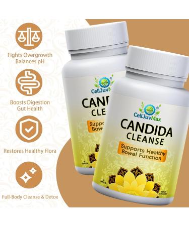 BENIX Candida Cleanse Herbal Gut Support Supplement with Oregano Wormwood & Black Walnut | Caprylic Acid Blend for Digestive Balance | 60 Vegan Capsules - Buy Online on GoSupps.com