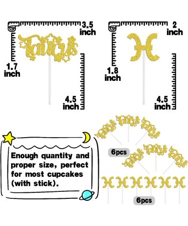 12Pcs Taurus Cupcake Topper Big Taurus Energy/Taurus Season 12 Constellation April/May Birthday Cupcake Decoration Horoscope Astrology Birthday Party Supplies Gold Glitter - Buy Online on GoSupps.com