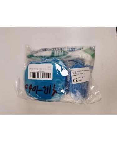 3PC Dental Prostheses Travel Box - Cleaner Brush & Storage for Dentures & Braces - Light Blue - Buy Online on GoSupps.com
