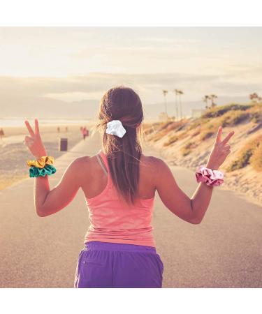 CEELGON Satin Silk Hair Scrunchies 10 Pack - Pastel Color | Big Hair Ties - Buy Online on GoSupps.com