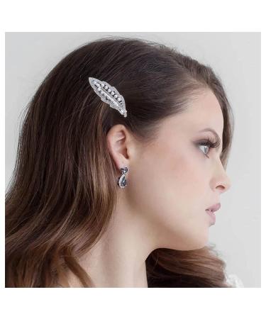Inilbran Boho Pearl Hair Clip Vintage Leaf Hair Barrette Clip Leaf Pearl Hairpin Clip Pearl Bridal Headpieces Decorative Hair Pin Head Clip French Headwear Hair Accessories for Women and Girls Silver