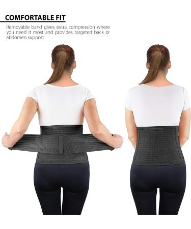 ORTONYX Breathable Abdominal Binder - S/M (22-33) Black - Hernia Support Belt for Men and Women - Buy Online on GoSupps.com