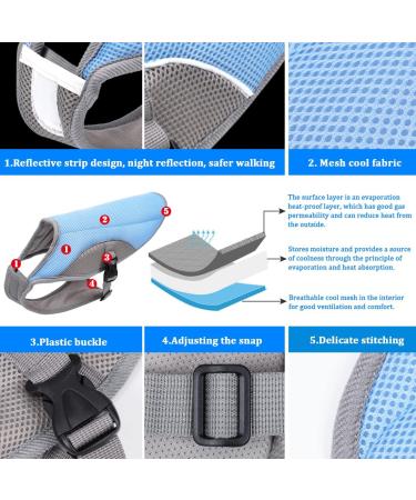 Buy TVmall Dog Cooling Vest - Adjustable Mesh Summer Jacket with Reflective Stripes for All Dog Sizes - Comfortable & Cool Coat for Large Medium & Small Dogs - Color: Blue - Buy Online on GoSupps.com