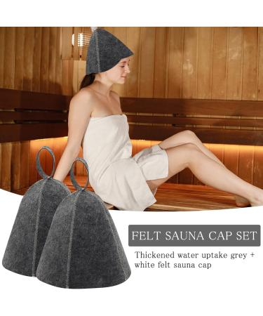 Premium 2-Piece Sauna Hat Set | Filzhut Felt Cap for Men & Women | Portable Bath & Shower Accessories (Gray) - Buy Online on GoSupps.com