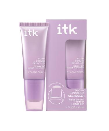 ITK Hydrating Glow Roller Face Serum with Niacinamide and Peptides Preps Skin for Makeup and Depuffs for Dewy Skin